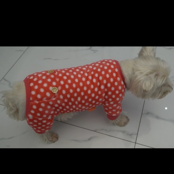 NWT KYEESE Dog Pajamas Polka Dot Size Medium Polka dot onesie Very soft and warm - Picture 6 of 13